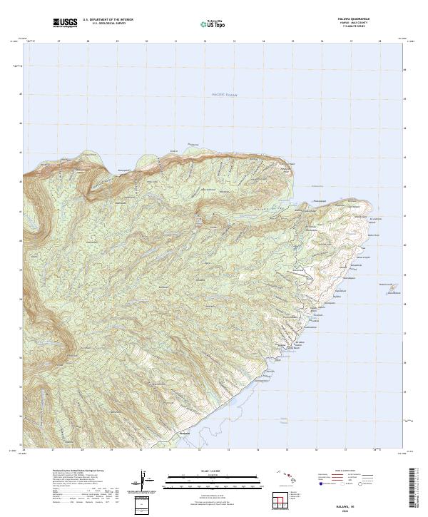 Halawa, HI — USGS 7.5-minute topo (2024)