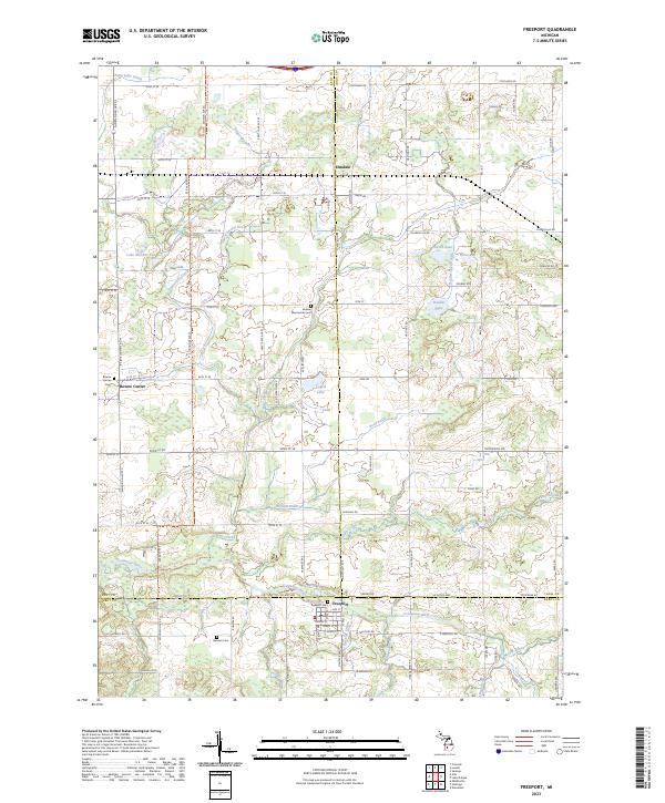 Freeport, MI — USGS 7.5-minute topo (2023)