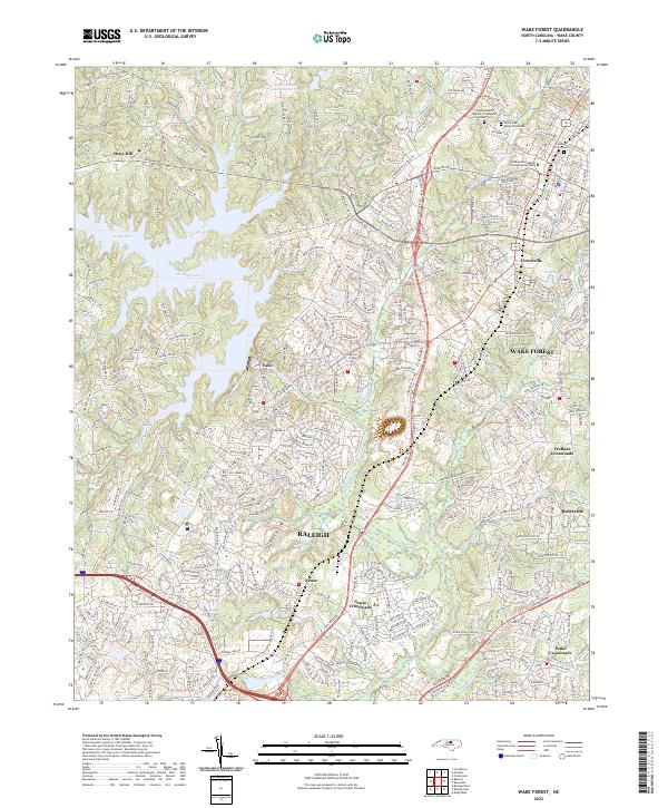Wake Forest, NC — USGS 7.5-minute topo (2022)