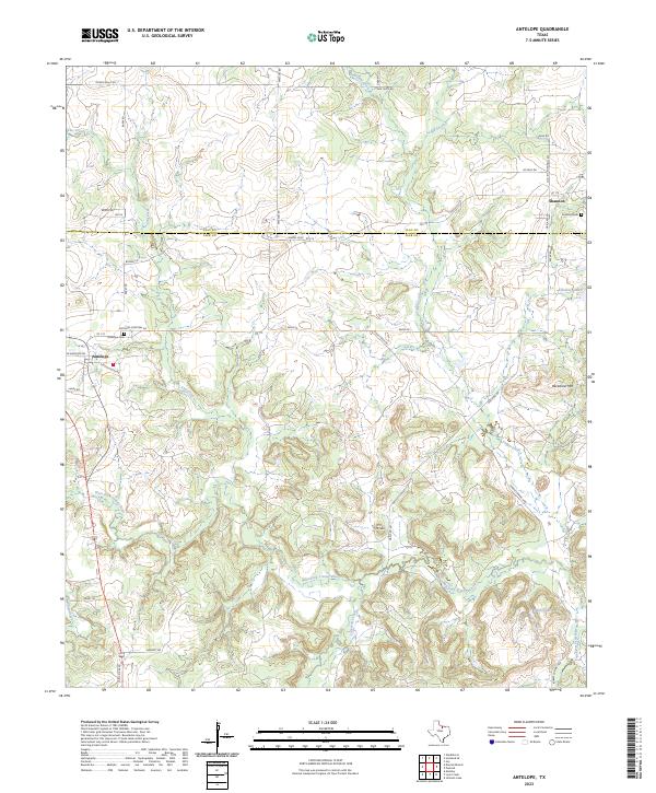 Antelope, TX — USGS 7.5-minute topo (2023)