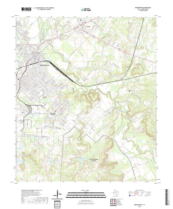 Brownwood, TX — USGS 7.5-minute topo (2022)