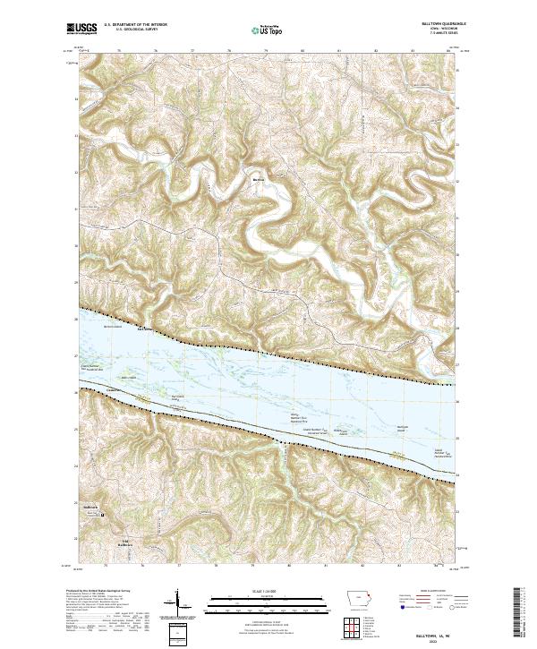 Balltown, IA-WI — USGS 7.5-minute topo (2022)