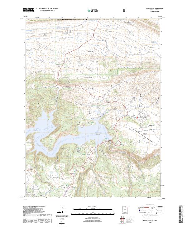 Dutch John, UT-WY — USGS 7.5-minute topo (2023)