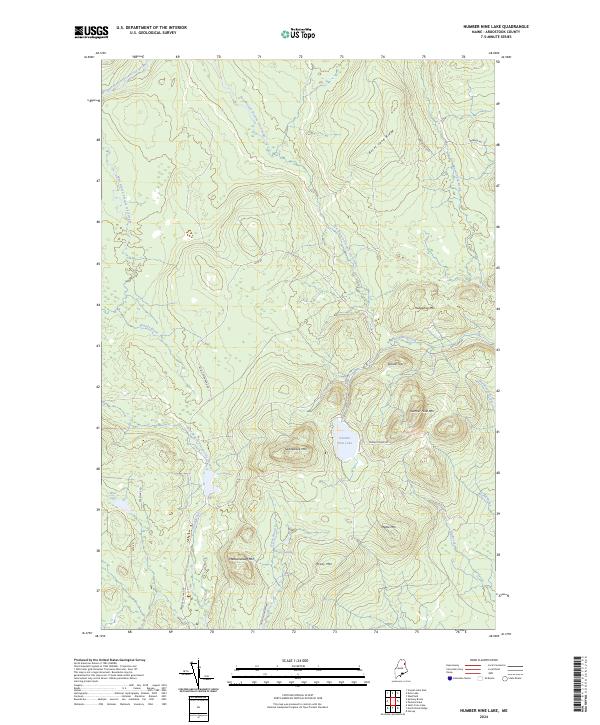 Number Nine Lake, ME — USGS 7.5-minute topo (2024)