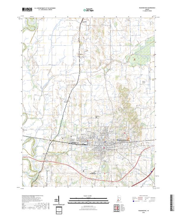 Washington, IN — USGS 7.5-minute topo (2022)