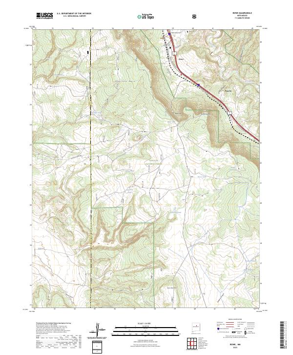 Rowe, NM — USGS 7.5-minute topo (2023)