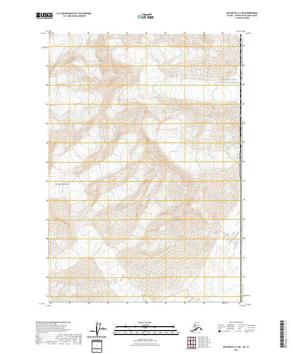 McCarthy A-1 NE, AK-YT — USGS 7.5-minute topo (2023)