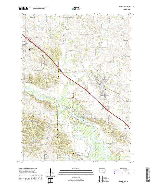 Center Point, IA — USGS 7.5-minute topo (2022)