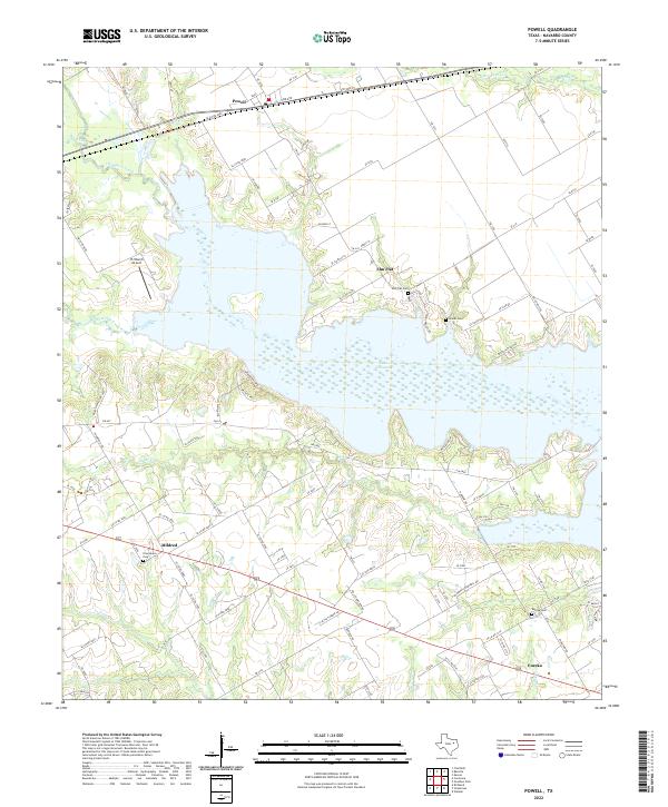 Powell, TX — USGS 7.5-minute topo (2022)