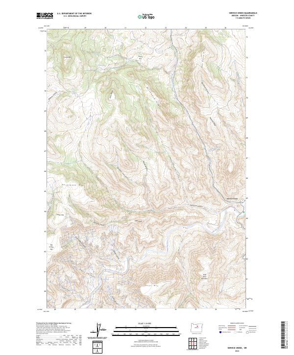 Service Creek, OR — USGS 7.5-minute topo (2024)