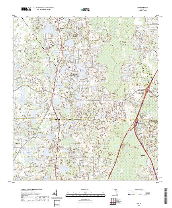 Lutz, FL — USGS 7.5-minute topo (2024)