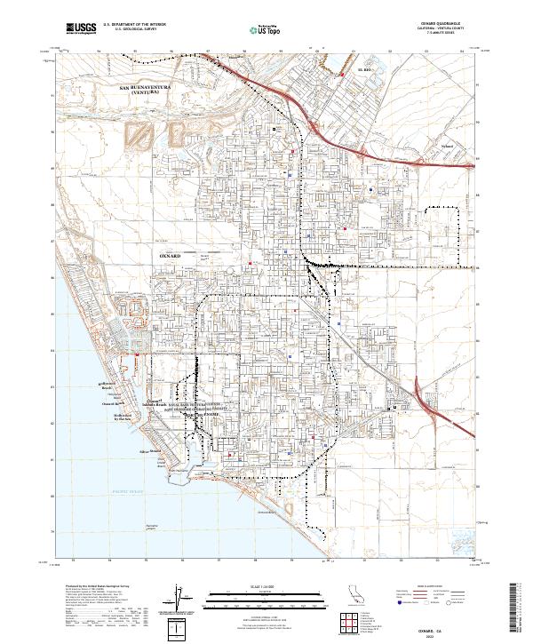 Oxnard, CA — USGS 7.5-minute topo (2022)