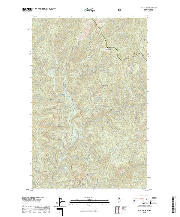 Taylor Peak, ID-MT — USGS 7.5-minute topo (2024)