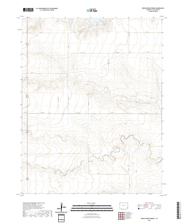 Horse Creek Springs, CO — USGS 7.5-minute topo (2022)