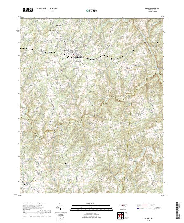 Oakboro, NC — USGS 7.5-minute topo (2022)