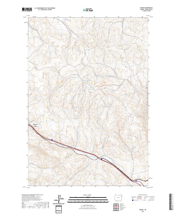 Oxman, OR — USGS 7.5-minute topo (2023)