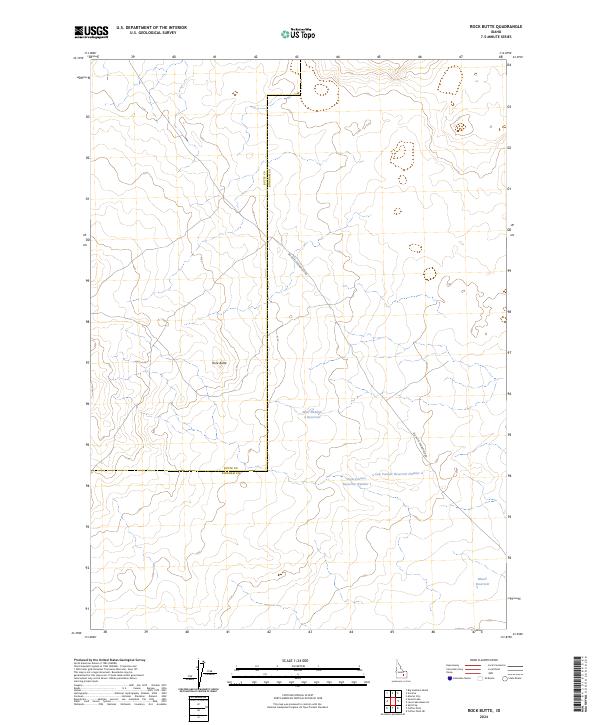 Rock Butte, ID — USGS 7.5-minute topo (2024)