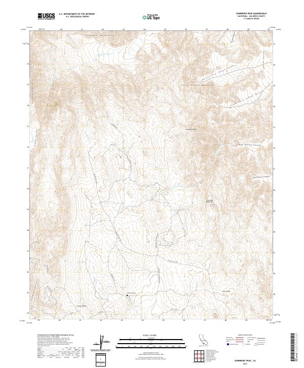 Sombrero Peak, CA — USGS 7.5-minute topo (2021)