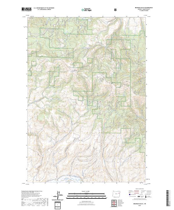 Brannan Gulch, OR — USGS 7.5-minute topo (2023)