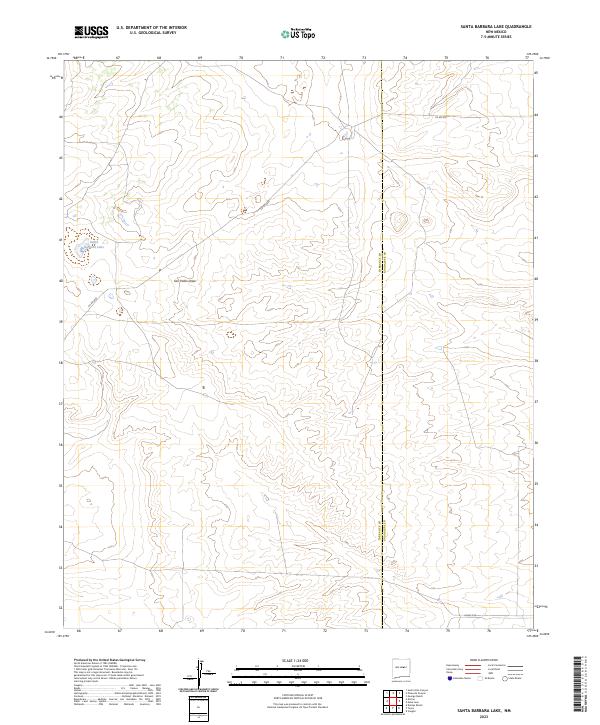 Santa Barbara Lake, NM — USGS 7.5-minute topo (2023)