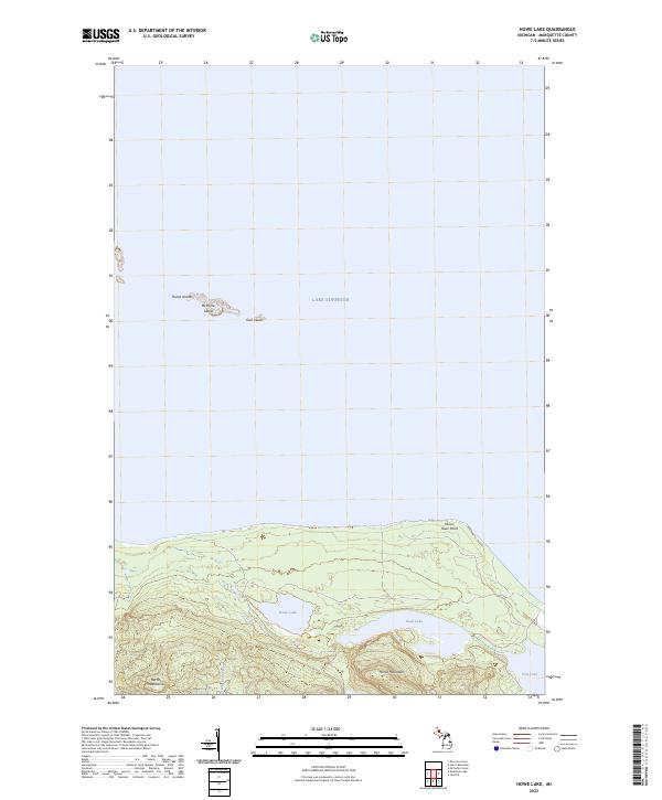 Howe Lake, MI — USGS 7.5-minute topo (2023)