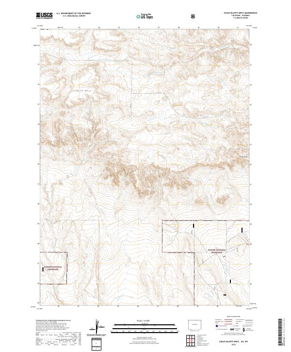 Chalk Bluffs West, CO-WY — USGS 7.5-minute topo (2022)