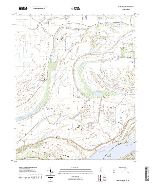 Friars Point NW, MS-AR — USGS 7.5-minute topo (2024)