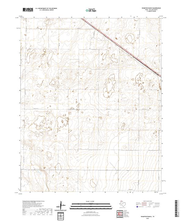 Wharton Ranch, TX — USGS 7.5-minute topo (2022)