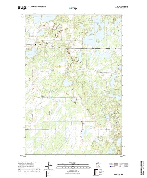 Grave Lake, MN — USGS 7.5-minute topo (2022)