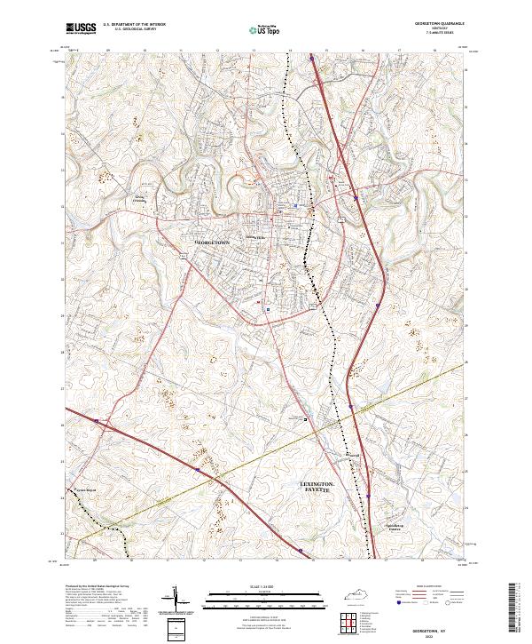 Georgetown, KY — USGS 7.5-minute topo (2022)