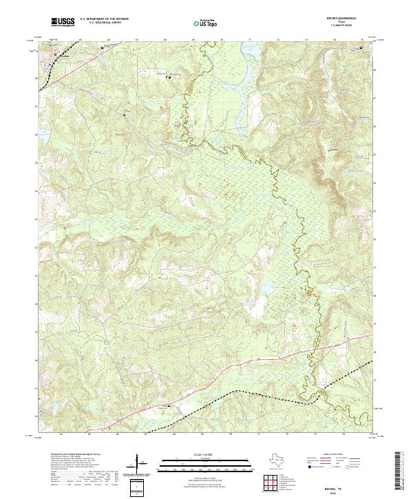 Neches, TX — USGS 7.5-minute topo (2022)