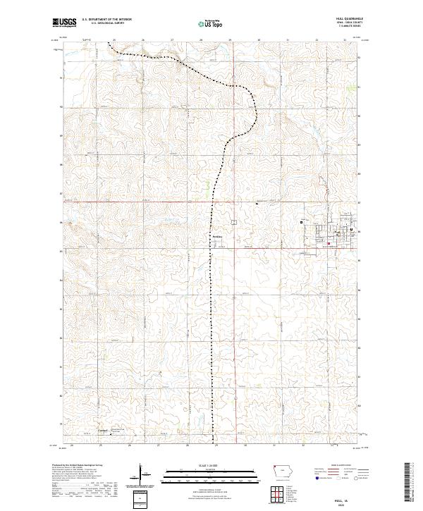 Hull, IA — USGS 7.5-minute topo (2022)