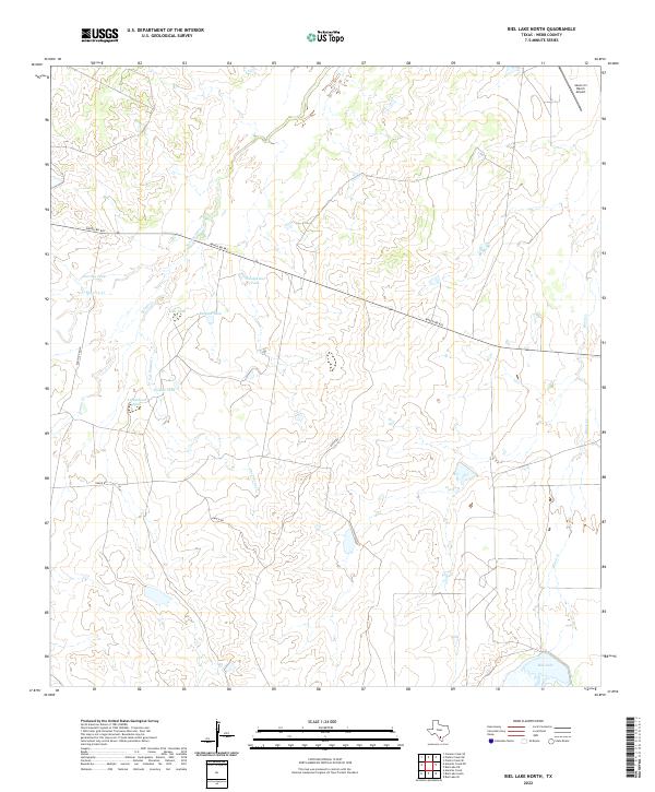 Biel Lake North, TX — USGS 7.5-minute topo (2022)