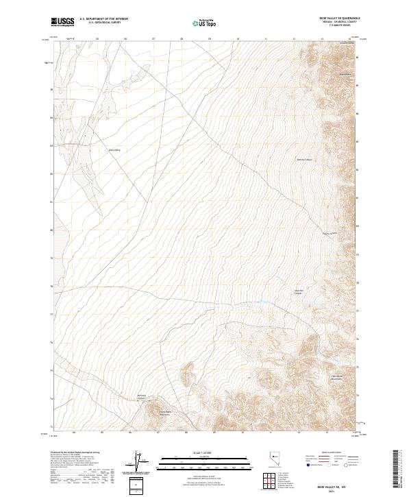 Dixie Valley SE, NV — USGS 7.5-minute topo (2021)