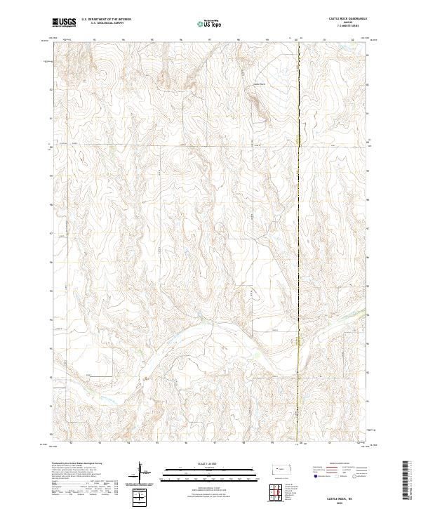 Castle Rock, KS — USGS 7.5-minute topo (2022)