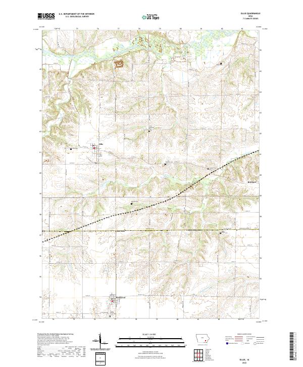 Ollie, IA — USGS 7.5-minute topo (2022)
