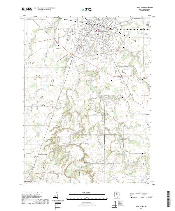 Tiffin South, OH — USGS 7.5-minute topo (2023)