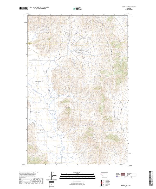 Oliver Point, MT — USGS 7.5-minute topo (2024)
