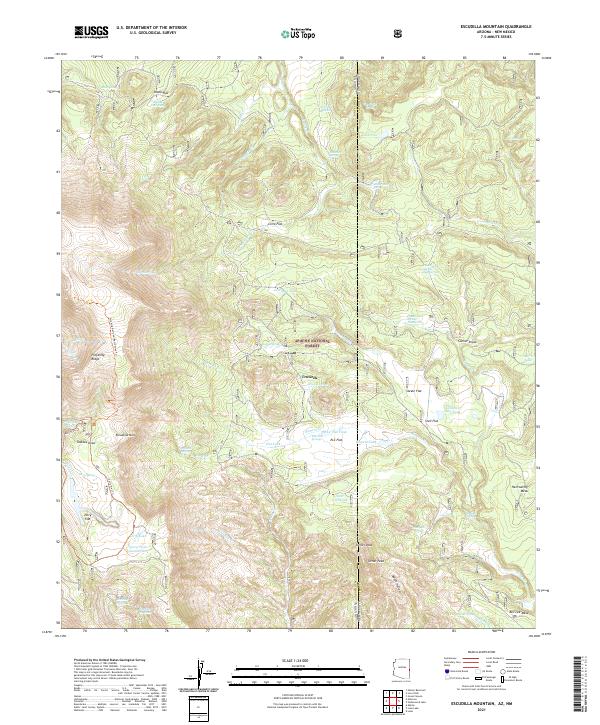 Escudilla Mountain, AZ-NM — USGS 7.5-minute topo (2021)