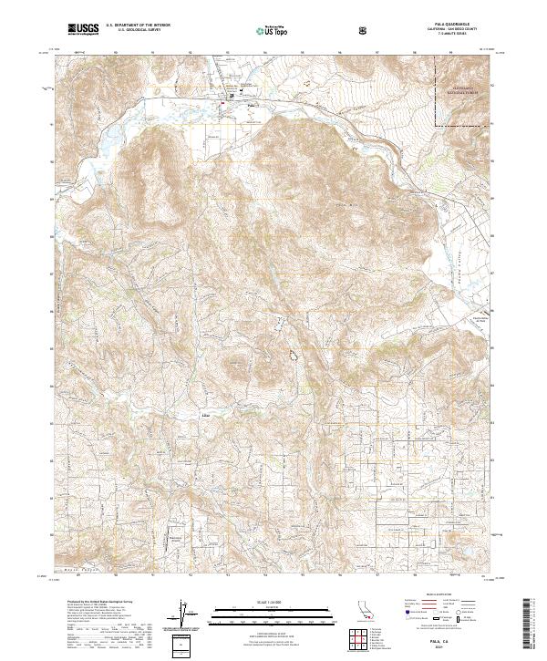 Pala, CA — USGS 7.5-minute topo (2021)