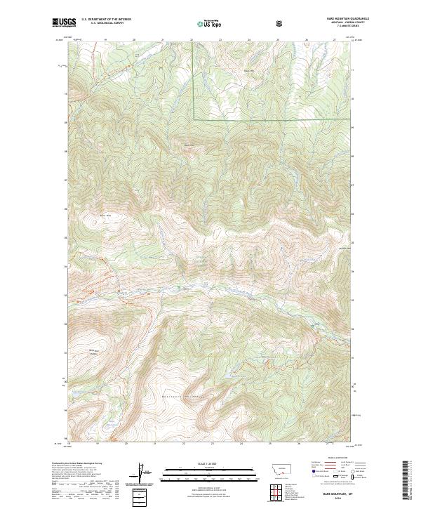 Bare Mountain, MT — USGS 7.5-minute topo (2024)