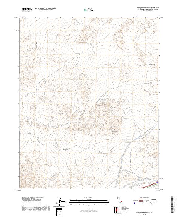 Turquoise Mountain, CA — USGS 7.5-minute topo (2023)