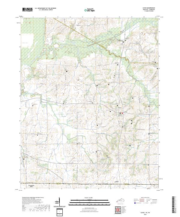 Cayce, KY-TN — USGS 7.5-minute topo (2022)