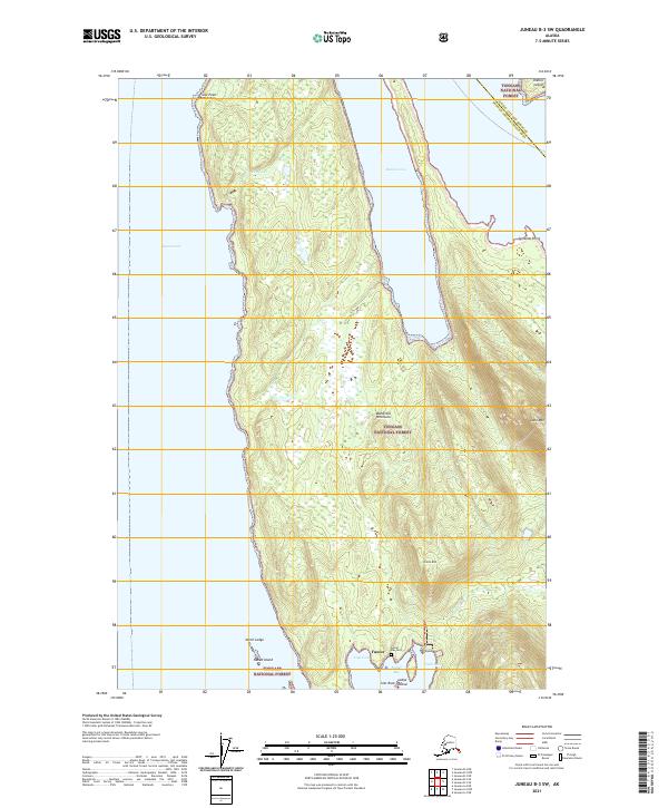Juneau B-3 SW, AK — USGS 7.5-minute topo (2021)