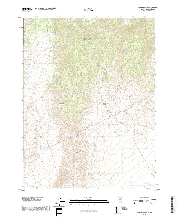 Camp Creek Canyon, NV — USGS 7.5-minute topo (2021)