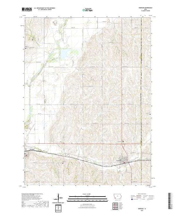 Emerson, IA — USGS 7.5-minute topo (2022)