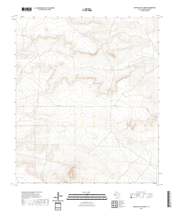 Gunsight Hills North, TX — USGS 7.5-minute topo (2022)