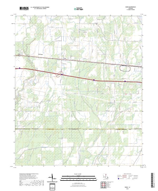 Dunn, LA — USGS 7.5-minute topo (2024)
