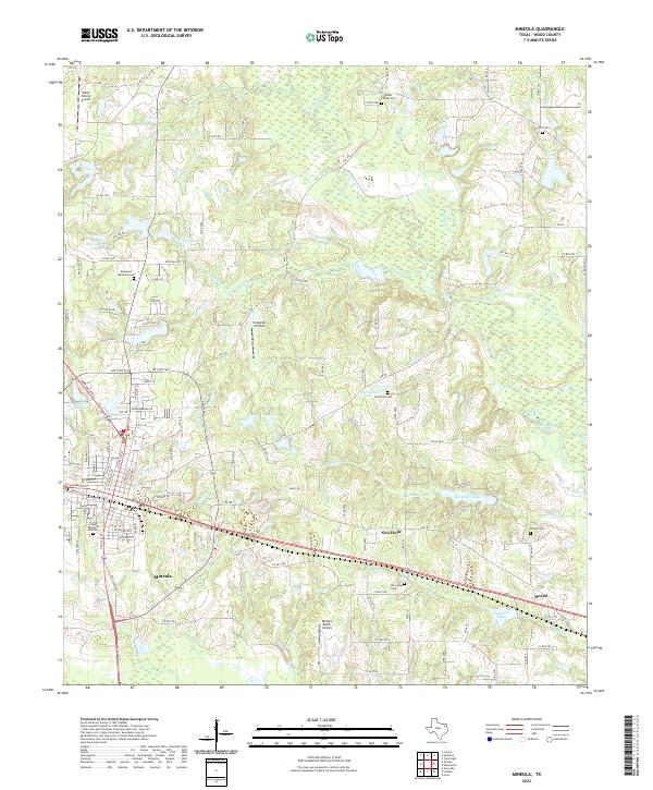 Mineola, TX — USGS 7.5-minute topo (2022)