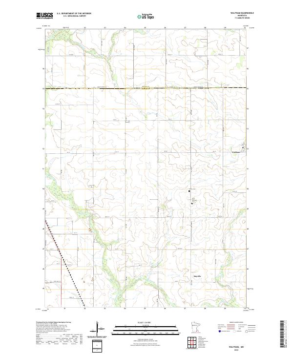 Waltham, MN — USGS 7.5-minute topo (2022)